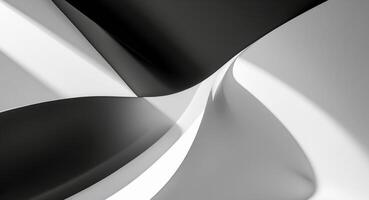 Abstract Curves. A Study in Black, White, and Light Interaction with Subtle Shadows. photo