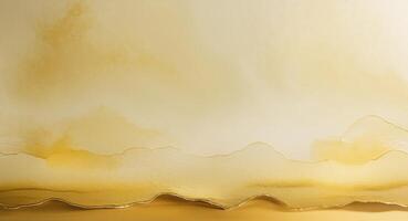 Golden abstract background with waves and clouds photo