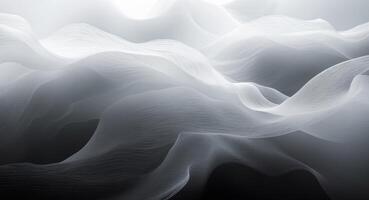 Abstract white waves on a black background photo