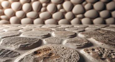 A Serene Stone Landscape. Abstract Texture with Soft Tones and Organic Patterns. photo