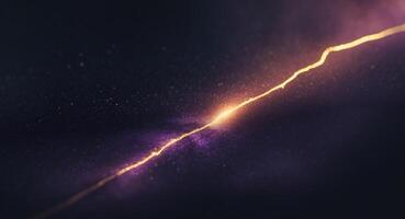Glimmering Divide. A Golden Line Through The Cosmic Dust, Shimmering Light. photo