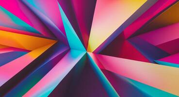 Abstract Geometric Composition with Vibrant Colors and Dynamic Triangular Shapes. photo