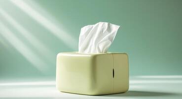 A tissue in a box on a table photo