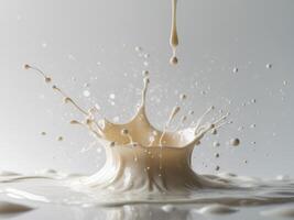 A splash of milk is being thrown into the air photo