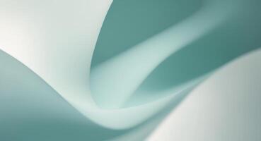 Ethereal Curves. A Dance of Light and Shadow on Subtle Teal and White Paper Forms. photo