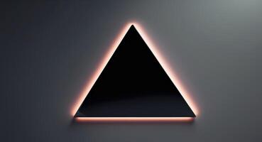 Glowing Triangle. A Sleek, Modern Shape with Subtle Illumination Against a Dark Backdrop. photo