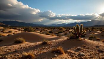 soft shadows move across a desert plateau as passing clouds momentarily block the sun. photo