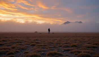 the fog rolls in across the tundra, blurring the line between land and sky. photo