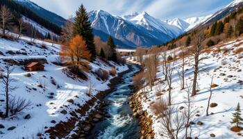 the last snow of winter melts into rivulets across the valley floor. photo