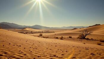 a shimmering desert mirage bending light into strange shapes. photo