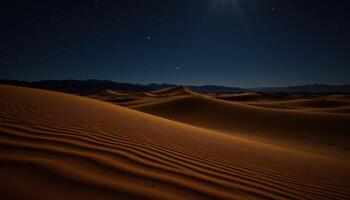 a rolling dune landscape lit by starlight and moonshadow. photo