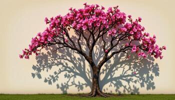 a tree whose shadow forms the shape of a flower in full bloom photo