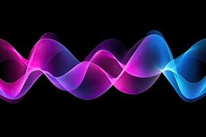 A wave of sound waves on a black background photo