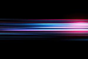 Abstract light lines on black background photo