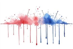 Watercolor paint splashes on white background photo