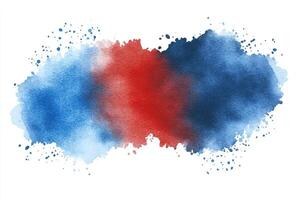 Watercolor paint splatters on white background photo