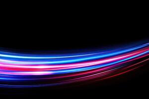 Abstract light waves on black background photo