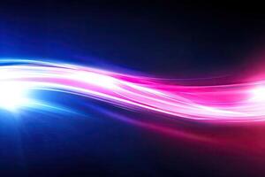 Abstract light waves on a dark background photo