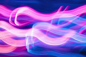 Abstract light painting of pink and blue waves photo