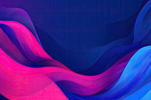 A blue and pink abstract background with waves photo