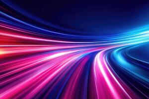 Abstract light trails on a dark background photo