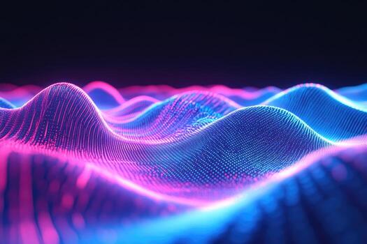 3d rendering of waves of light photo