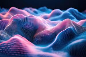 3d rendering of a wave of blue and pink photo