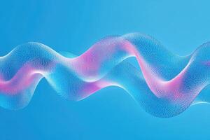 A blue and pink wave pattern on a blue background photo