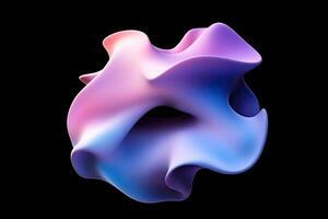 An abstract, 3d, purple and blue object photo