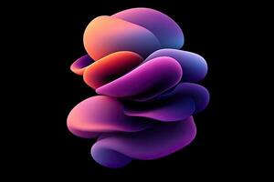 An abstract design of a flower on a black background photo