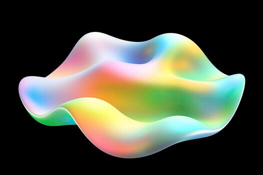 A rainbow colored object on a black background photo