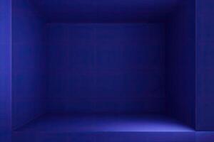 A blue box with a light shining through it photo