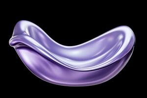 A purple glass bowl with a curved shape photo