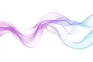 A blue and purple smoke wave on a white background photo