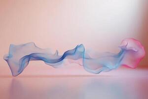 Blue and pink smoke on a table photo