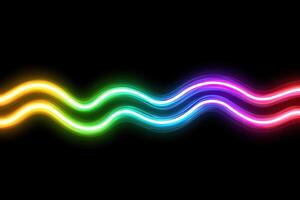 A rainbow colored wave on a black background photo