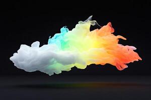 A rainbow colored cloud floating in the air photo