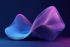 Abstract 3d wave design on blue background photo