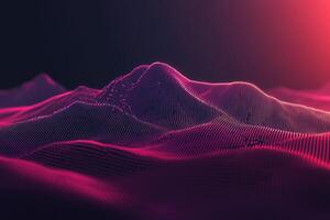 An abstract image of mountains and a pink light photo