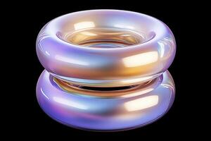 A pair of shiny rings on a black background photo