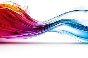 Colorful wave background with white background photo