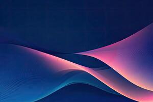 A blue and pink background with waves photo