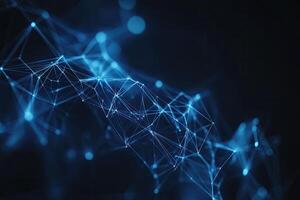 Abstract blue background with connected lines photo