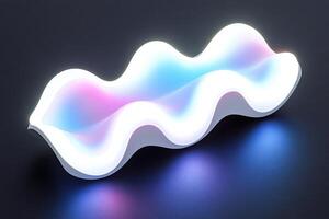 A wave shaped light up object on a black surface photo
