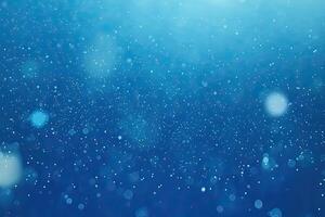 Blue background with water droplets and bubbles photo