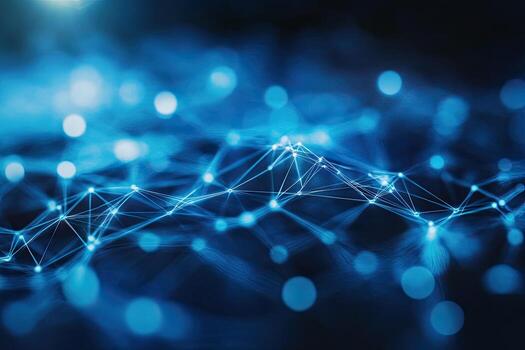 The abstract image of a network of dots photo