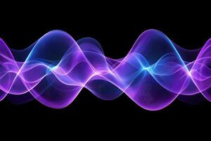 Sound waves on a black background photo