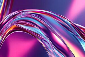A colorful liquid flowing in a curved shape photo