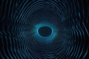 A black hole is shown in a dark tunnel photo