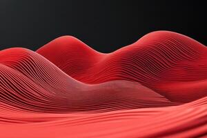 Abstract red wave background 3d render photo